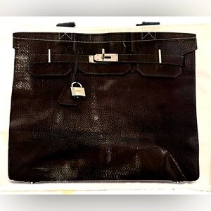 Grocery tote nylon bag with gorgeous black designer bag printed, lamin…